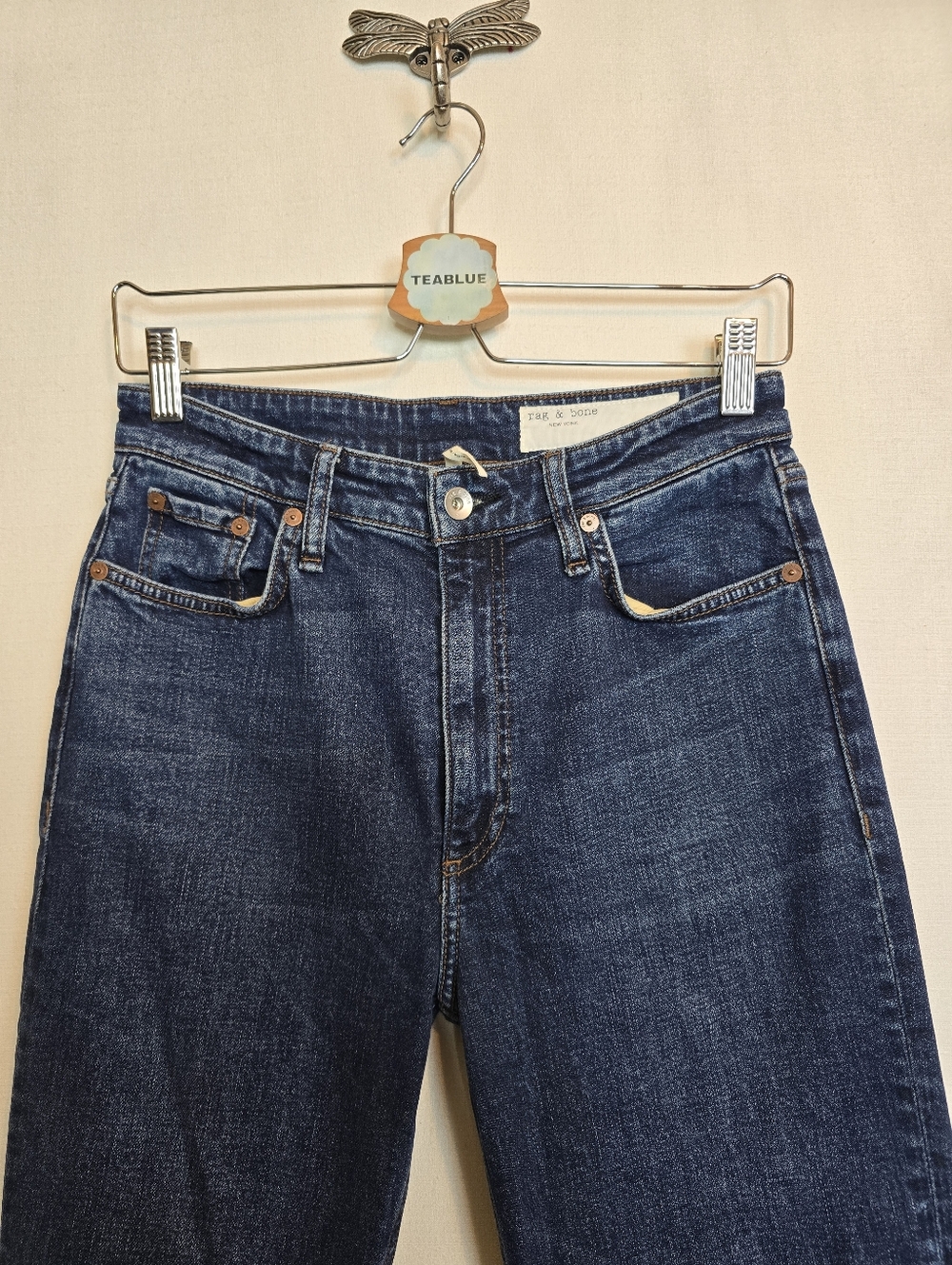 Rag & Bone Casey High Rise Ankle Flare Jeans Size 27 Dark Wash Chelsea - Picture 8 of 12